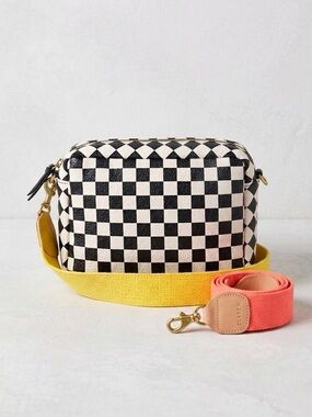 Clare V. Midi Sac (Leather), Yellow Shoulder & Neon Orange Crossbody Bag Strap